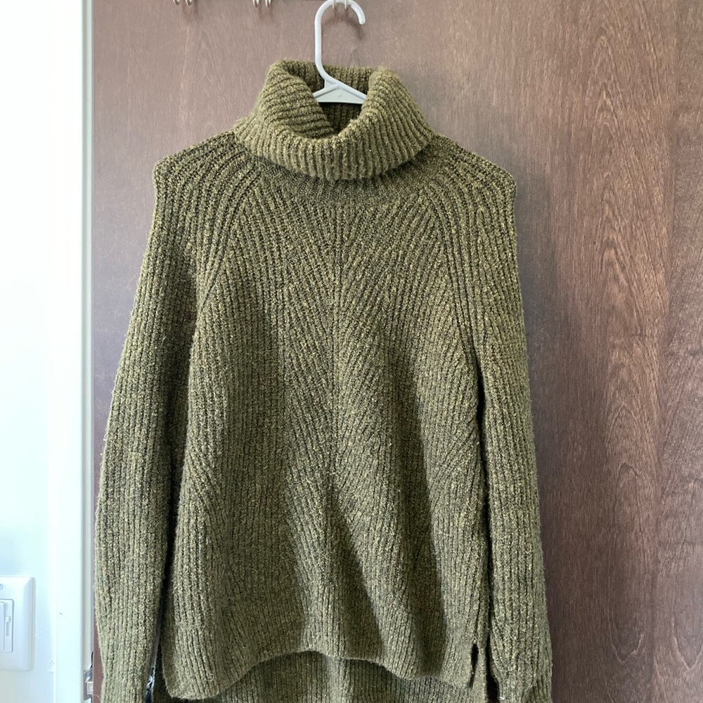 Madewell Green Cowl Neck Sweater